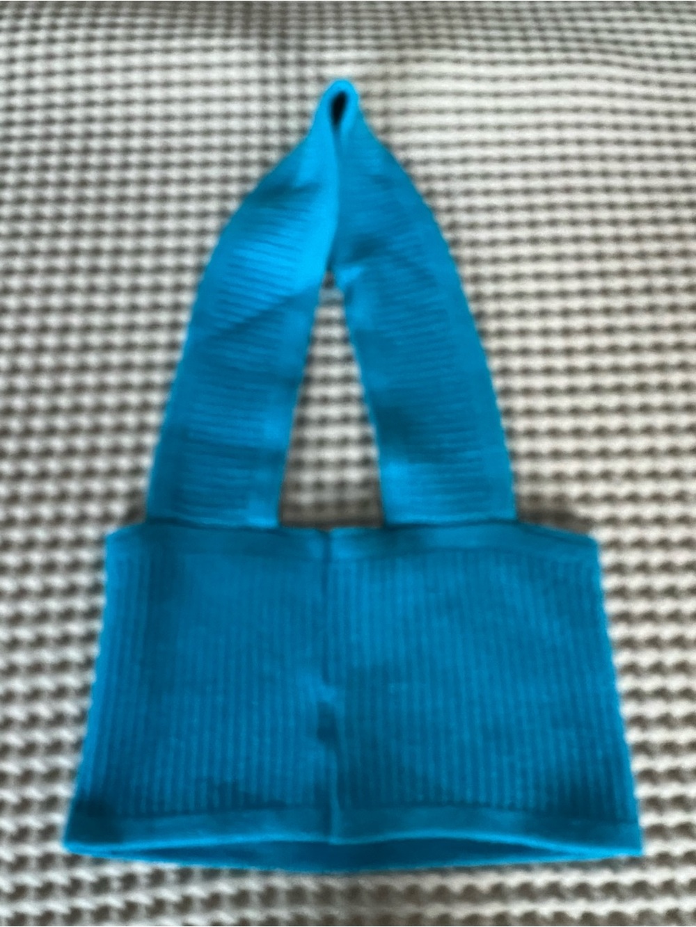 Amazon Teal Ribbed Halter Crop Top